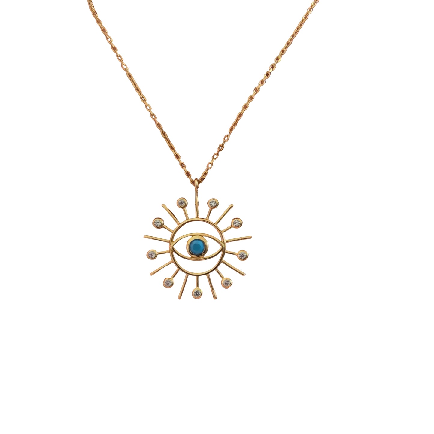 Set of extendable sun and evil eye chain