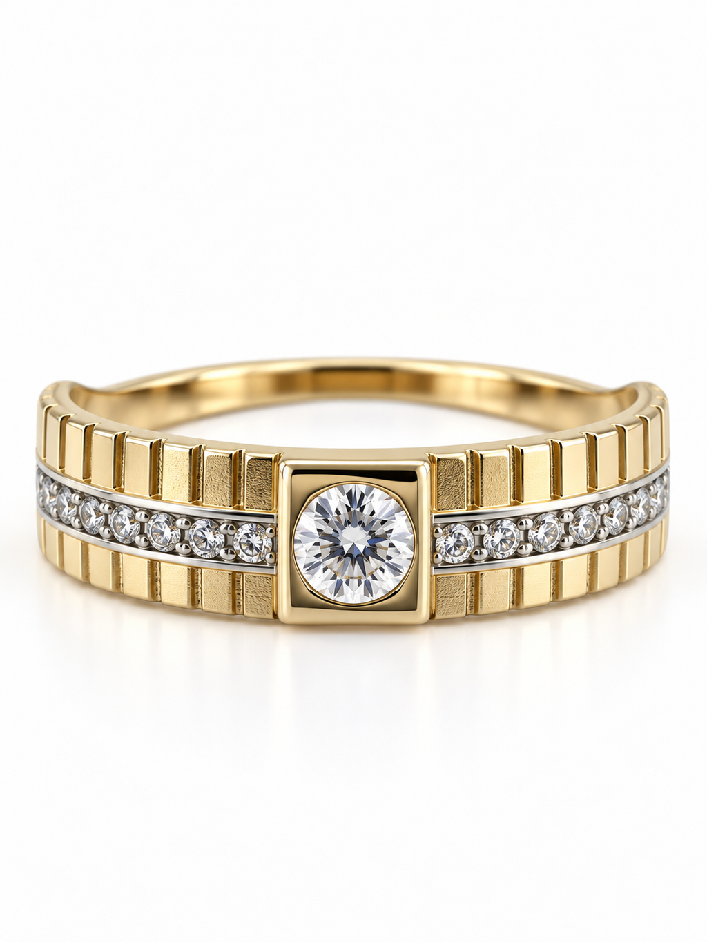 14 KT ANILLOS DE COMPROMISO DE HOMBRE