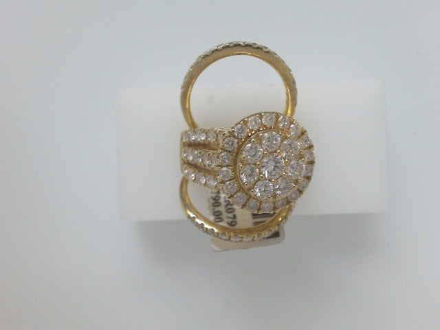 14k Yellow Gold Diamond Women's Wedding Ring Set 87.9g