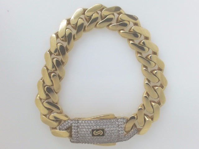 14k Yellow Gold Men's Monaco Bracelet 15.7g