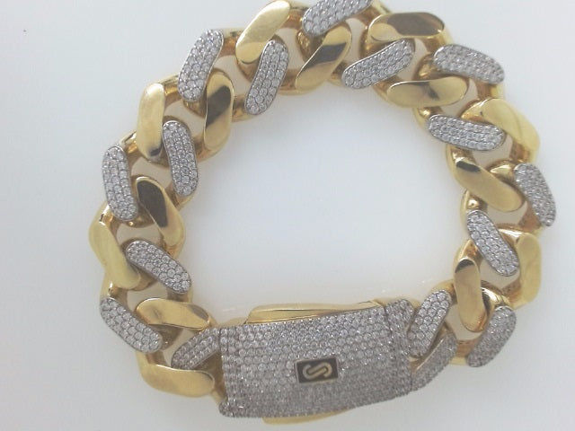 14k Yellow Gold Men's Monaco Bracelet 30g
