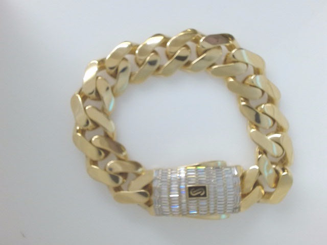 14k Yellow Gold Men's Monaco Bracelet 33.6g