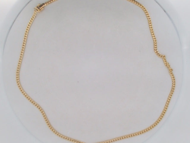 14k Yellow Gold Cadena Cubana Solida De Fabrica Cirrie De Caja 29.7g
