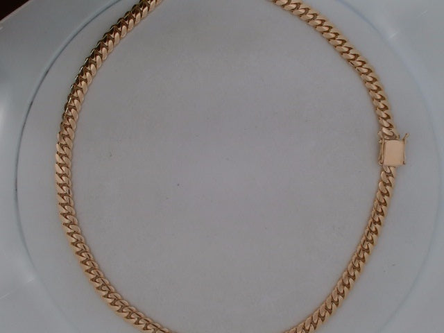 14 KT CADENA CUBANA SOLIDA CRIOLLA