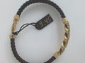 14k Yellow Gold Pulsera De Cuero 9.5g