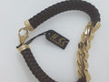14k Yellow Gold Pulsera De Cuero 11.5g