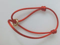 14k Yellow Gold Pulsera De Cuero 2.2g