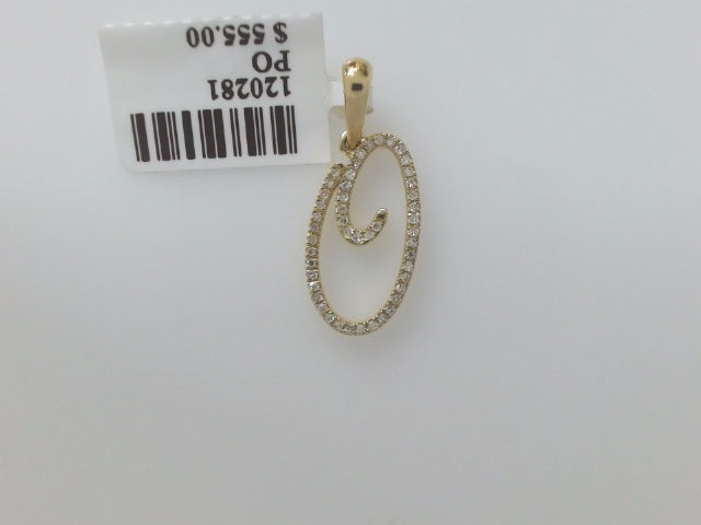 14k Yellow Gold Cadena Con Dije Diamante 5.5g