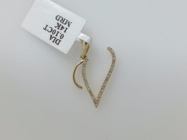 14k Yellow Gold Cadena Con Dije Diamante 4.6g
