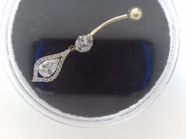 14k Yellow Gold Piercing 2g