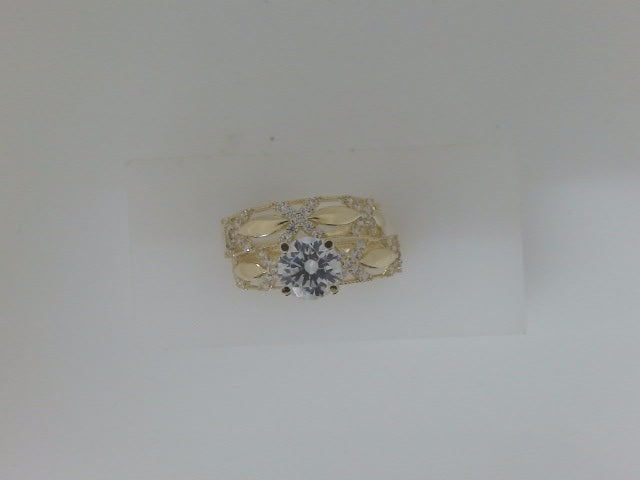10k Yellow Gold Woman's Wedding Ring Set 3.7g