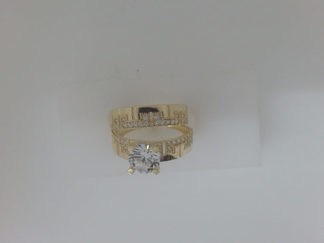 10k Yellow Gold Woman's Wedding Ring Set 3.9g
