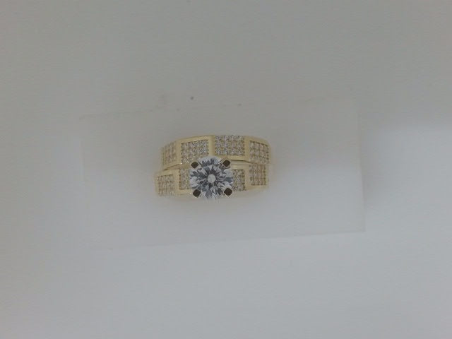 10k Yellow Gold Woman's Wedding Ring Set 3.8g
