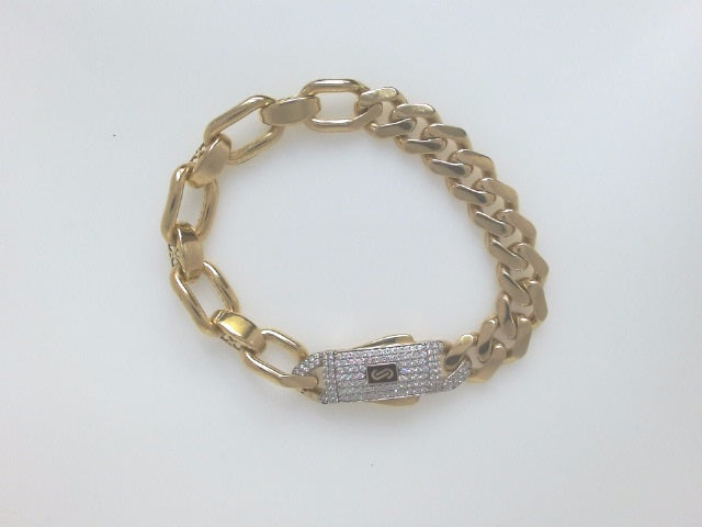 10k Yellow Gold Unisex Monaco Bracelet 11.8g