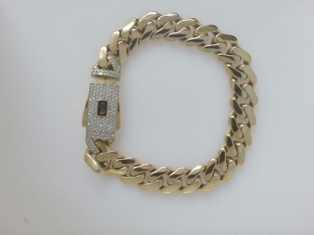 10k Yellow Gold Unisex Monaco Bracelet 15.2g