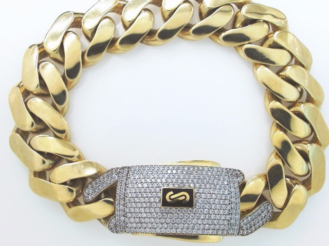 10k Yellow Gold Men's Monaco Bracelet 31g