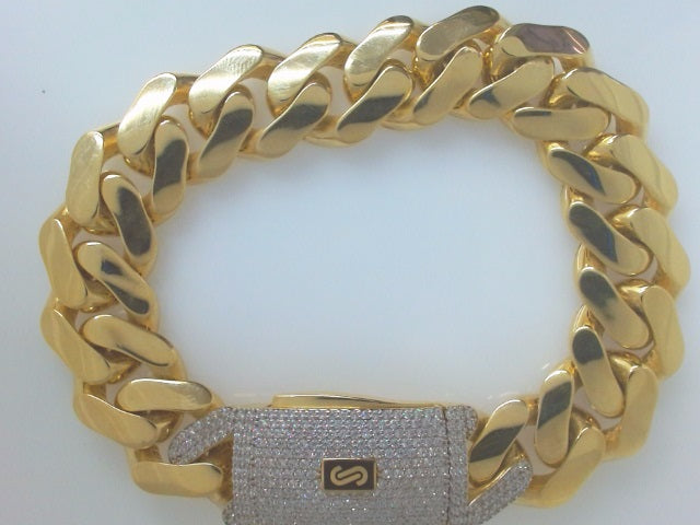 10k Yellow Gold Men's Monaco Bracelet 25.6g