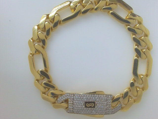 10k Yellow Gold Men's Monaco Bracelet 14.4g