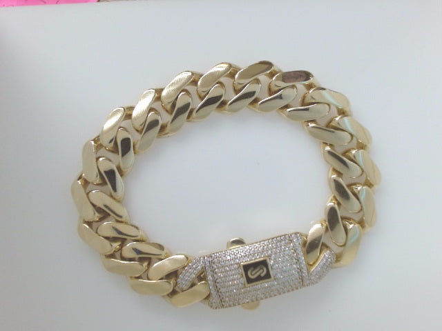 10k Yellow Gold Men's Monaco Bracelet 23.3g