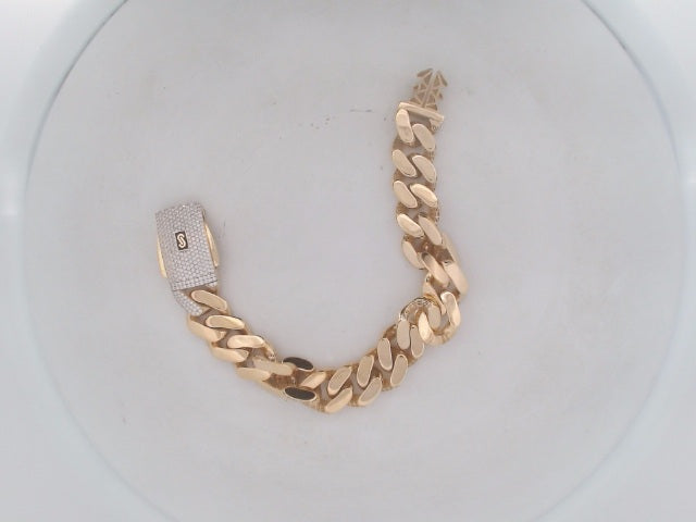 10k Yellow Gold Men's Monaco Bracelet 25.4g