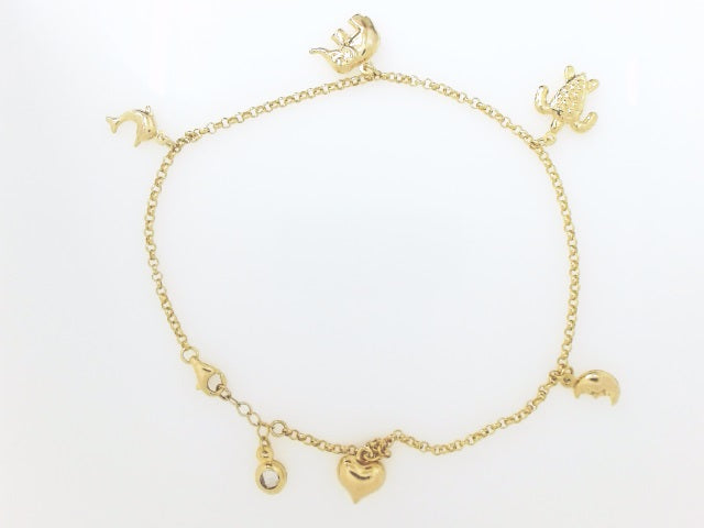 10k Yellow Gold Women's Anklet 4.7g