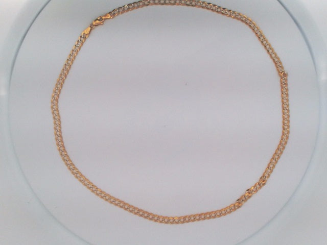 10k Yellow Gold Unisex Cadena Corte Filoj Diamantado 10.5g