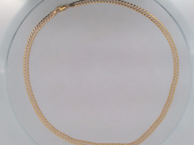 10k Yellow Gold Unisex Cadena Corte Filoj Diamantado 13g
