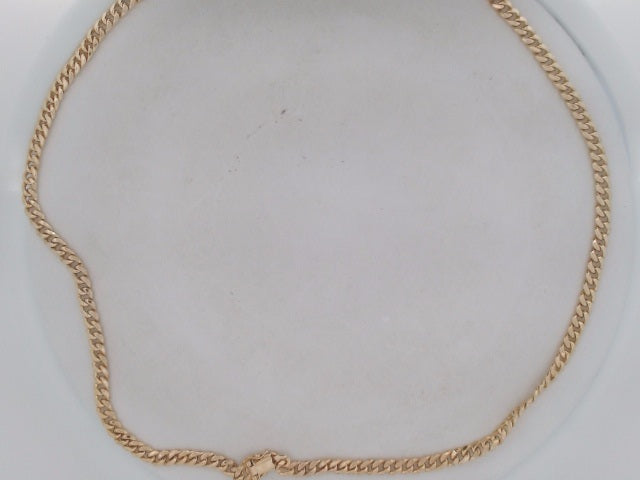10k Yellow Gold Cadena Semisolida Cubana 20.1g