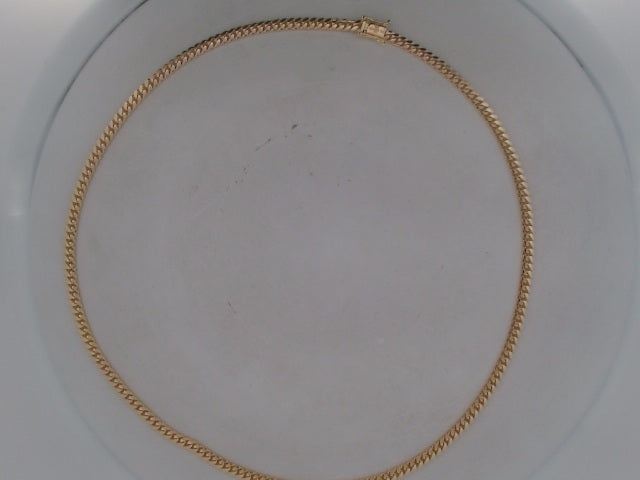 10k Yellow Gold Cadena Cubana Solida Fabrica 24.3g