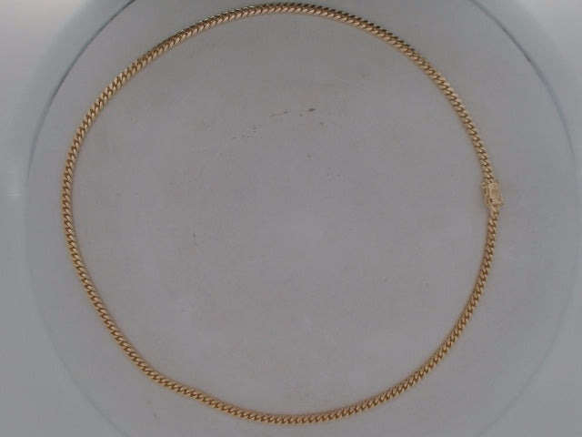 10k Yellow Gold Cadena Cubana Solida Fabrica 24.2g