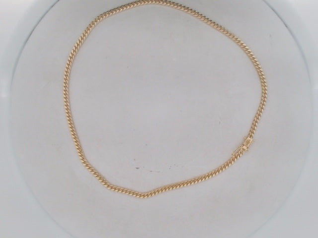 10k Yellow Gold Cadena Cubana Solida De Fabrica Cirrie De Caja 20.8g