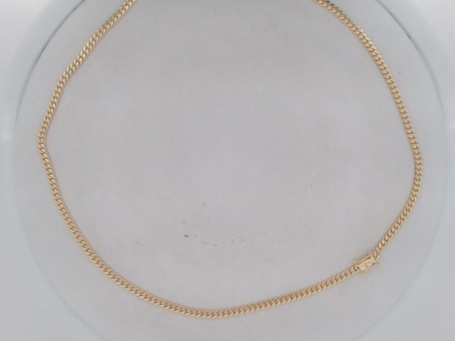 10k Yellow Gold Cadena Cubana Solida De Fabrica Cirrie De Caja 25.2g