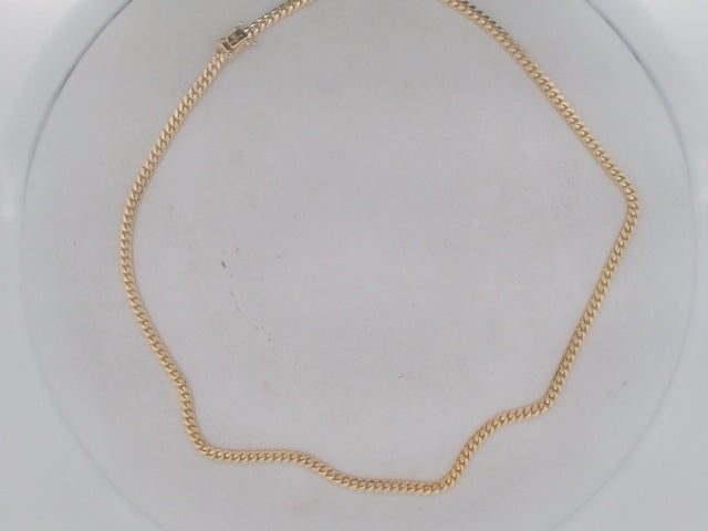 10k Yellow Gold Cadena Cubana Solida De Fabrica Cirrie De Caja 22.8g
