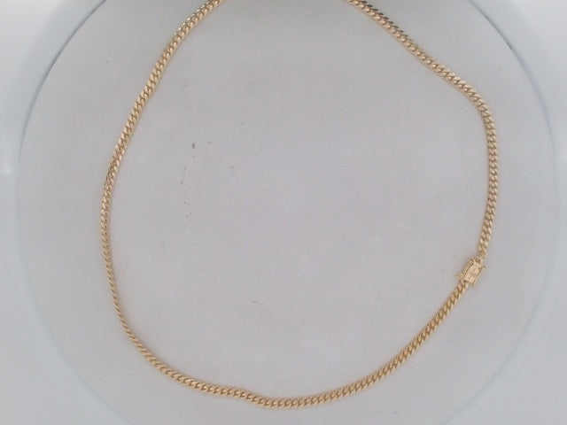 10k Yellow Gold Cadena Cubana Solida De Fabrica Cirrie De Caja 24.1g