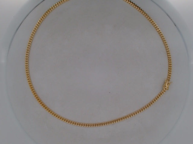 10k Yellow Gold Cadena Cubana Solida De Fabrica Cirrie De Caja 24.1g