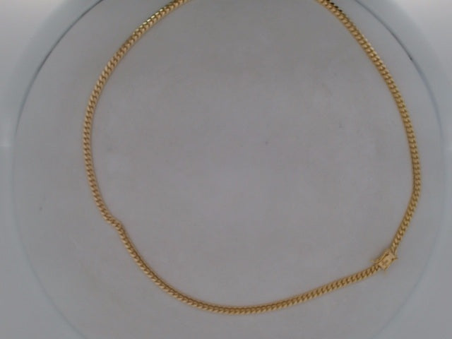 10k Yellow Gold Cadena Cubana Solida De Fabrica Cirrie De Caja 24.2g