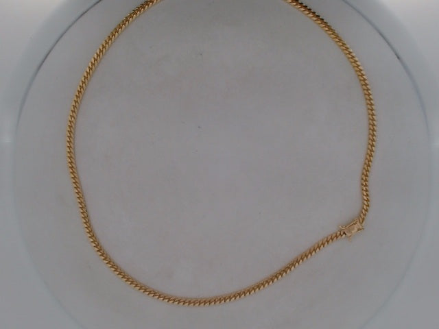 10k Yellow Gold Cadena Cubana Solida De Fabrica Cirrie De Caja 23.9g