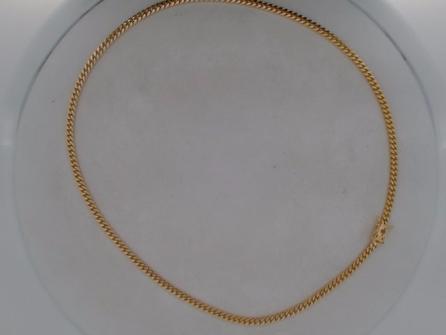 10k Yellow Gold Cadena Cubana Solida De Fabrica Cirrie De Caja 24.2g