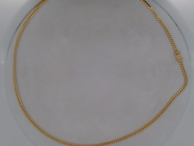 10k Yellow Gold Cadena Cubana Solida De Fabrica Cirrie De Caja 28.3g