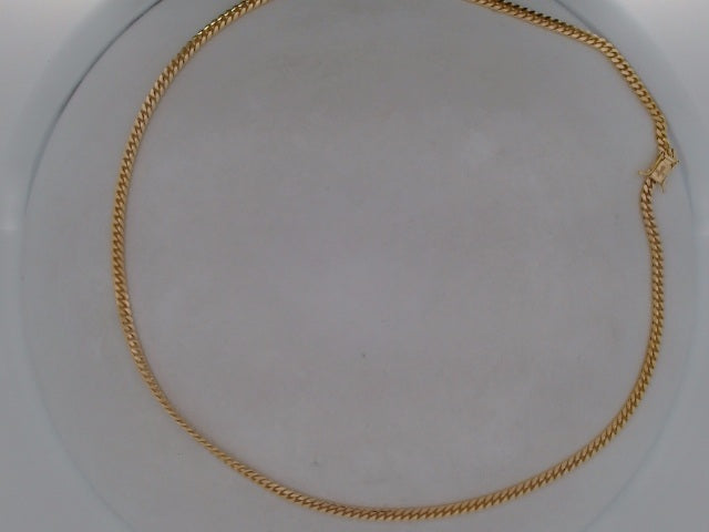 10k Yellow Gold Cadena Cubana Solida De Fabrica Cirrie De Caja 26.7g