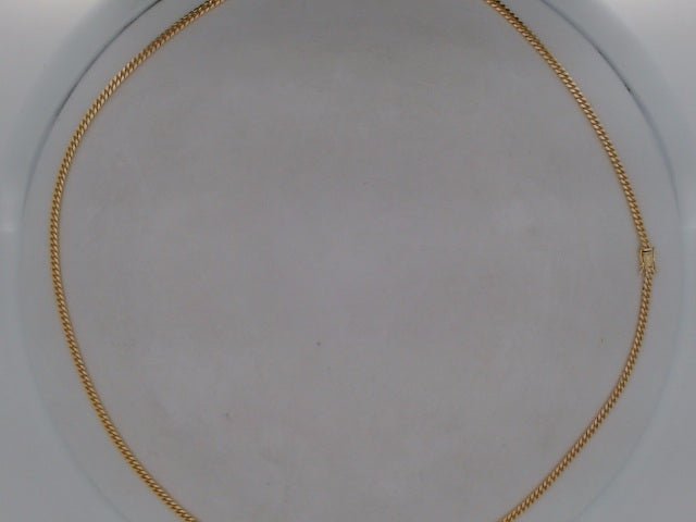 10k Yellow Gold Cadena Cubana Solida De Fabrica Cirrie De Caja 15.2g