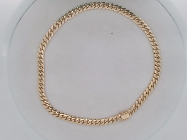 10k Yellow Gold Cadena Cubana Solida Criolla 85.4g