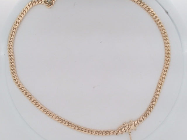 10k Yellow Gold Cadena Cubana Solida Criolla 82.8g