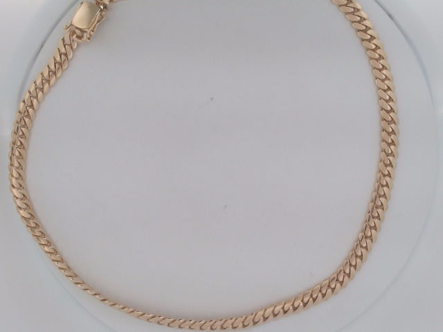 10k Yellow Gold Cadena Cubana Solida Criolla 130.5g
