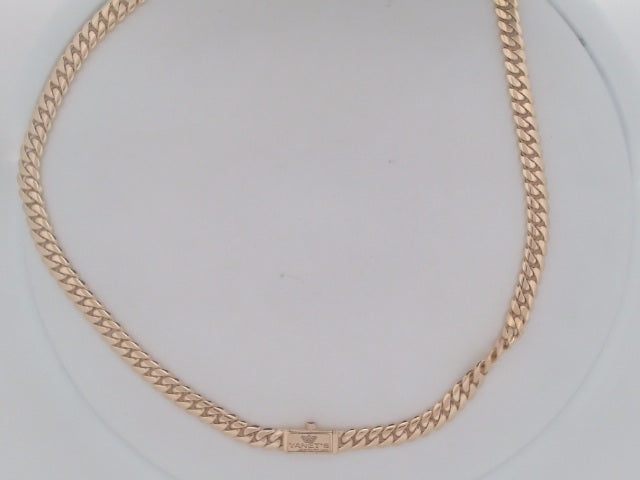 10k Yellow Gold Cadena Cubana Solida Criolla 98.4g