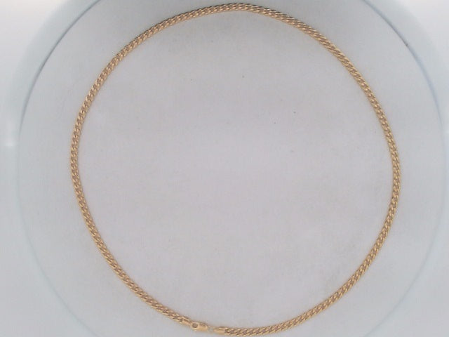 10k Yellow Gold Cadena Semisolida Cubana 8.6g