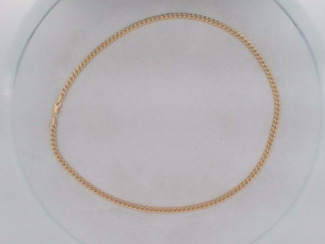 10k Yellow Gold Cadena Semisolida Cubana 7.9g