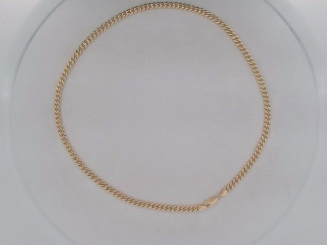 10k Yellow Gold Cadena Semisolida Cubana 9.9g