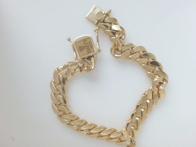 10 KT PULSERA CUBANA SOLIDA CRIOLLA