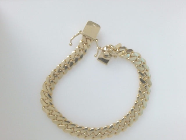 10k Yellow Gold Pulsera Cubana Solida Criolla 36.1g